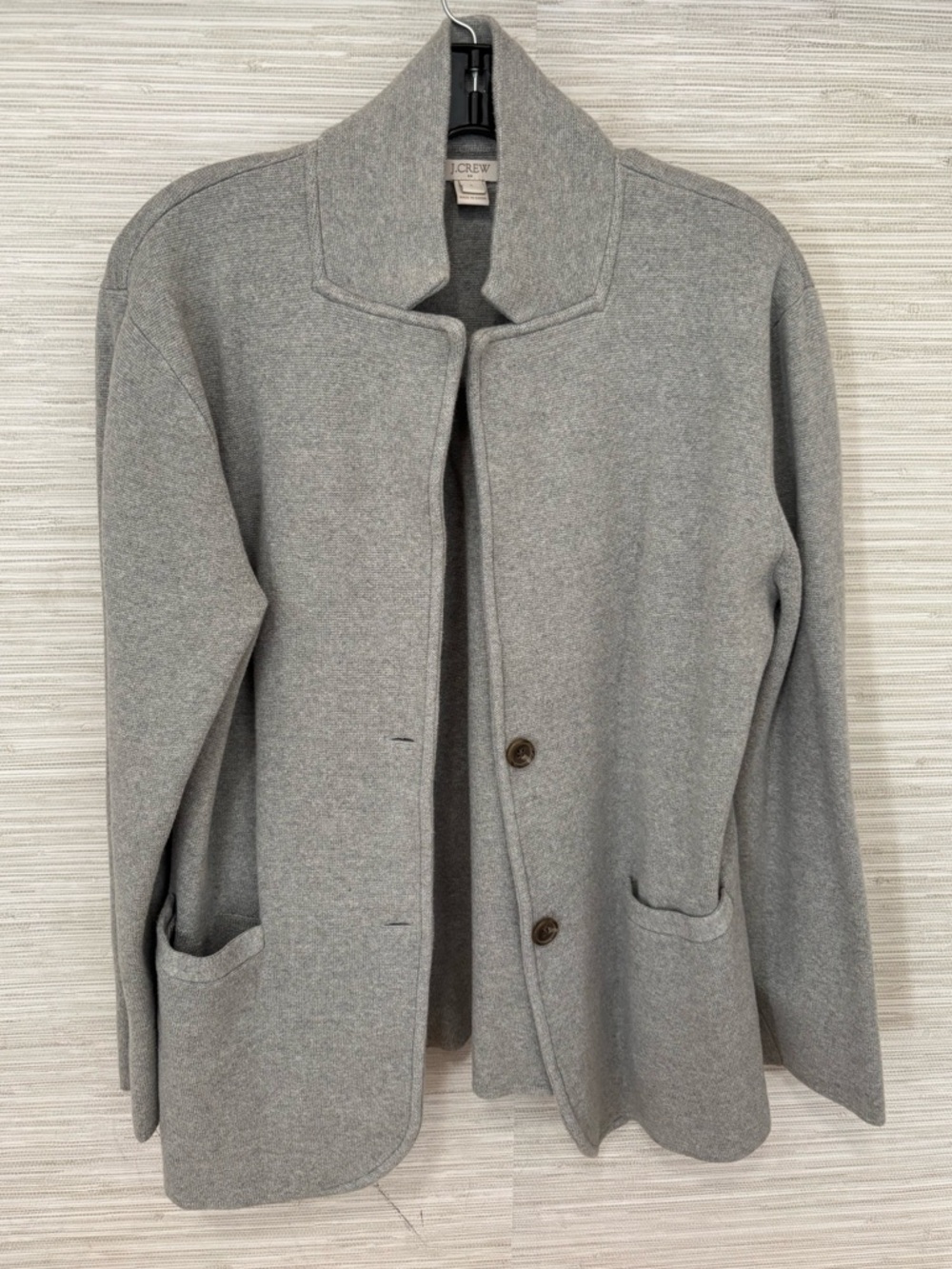 JCrew factory sweater blazer grey women size large